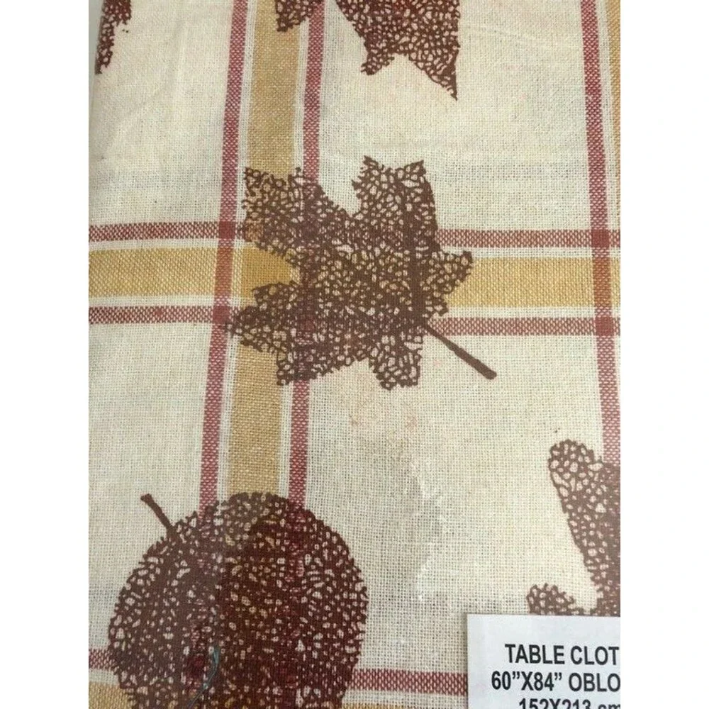 Thanksgiving Tablecloth Leaves Fabric Cloth Fall Harvest Autumn 60x84